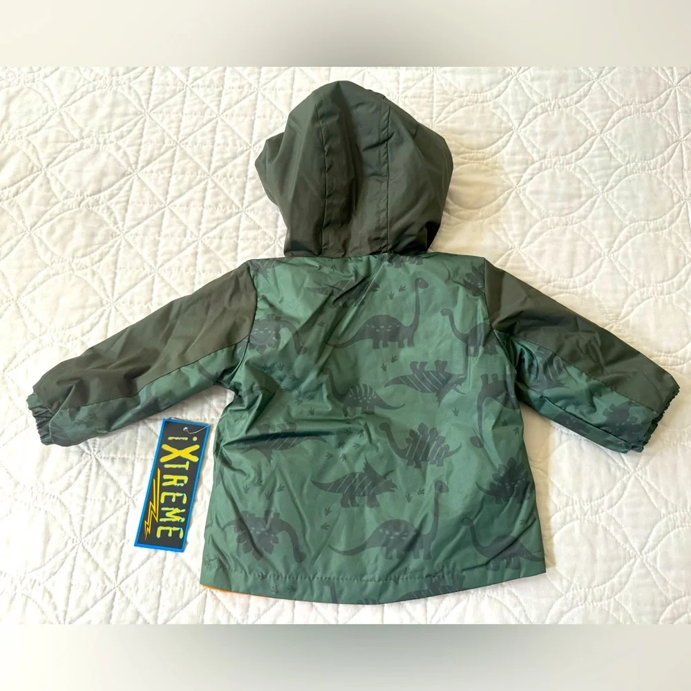 NWT Xtreme 12M Water Resistant Fleece Lined Dinosaur Jacket